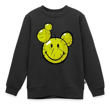 Smiley Cactus - Kinder Premium Organic Sweatshirt - Schwarz - Vorne - AI Model Kid Female (0cm)