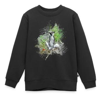 Lémurien - Sweat Premium enfant bio - noir - Devant - AI Model Kid Female (0cm)