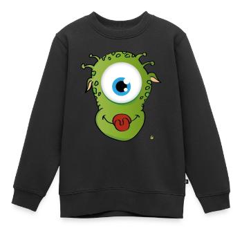 bébé martien - Sweat Premium enfant bio - noir - Devant - AI Model Kid Female (0cm)
