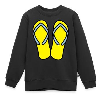 tongs 02 - Sweat Premium enfant bio - noir - Devant - AI Model Kid Female (0cm)
