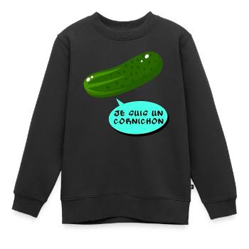 Ich bin eine Gurke - Kinder Premium Organic Sweatshirt - Schwarz - Vorne - AI Model Kid Female (0cm)