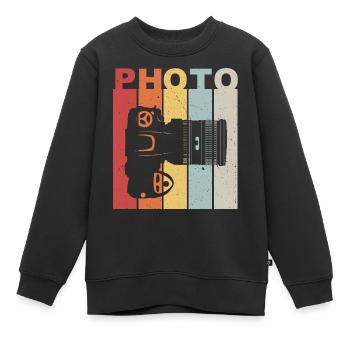 Photocamera - Kinder Premium Organic Sweatshirt - Schwarz - Vorne - AI Model Kid Female (0cm)