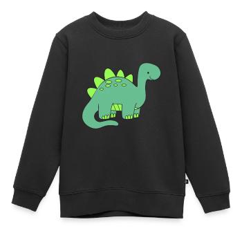 grüner Dinosaurier - Kinder Premium Organic Sweatshirt - Schwarz - Vorne - AI Model Kid Female (0cm)