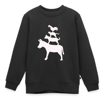 Bremer Stadtmusikanten Märchen Gebrüder Grimm - Kinder Premium Organic Sweatshirt - Schwarz - Vorne - AI Model Kid Female (0cm)