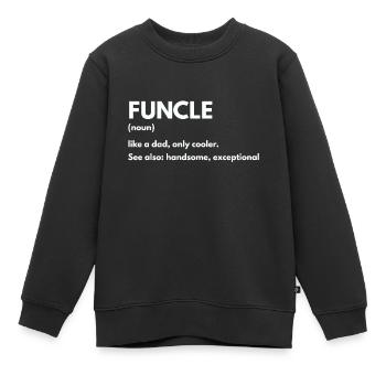 Funcle - Kinder Premium Organic Sweatshirt - Schwarz - Vorne - AI Model Kid Female (0cm)