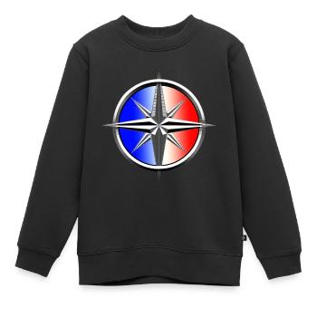 rosa wind blau weiß rot - Kinder Premium Organic Sweatshirt - Schwarz - Vorne - AI Model Kid Female (0cm)