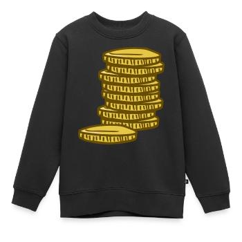 Münzen - Kinder Premium Organic Sweatshirt - Schwarz - Vorne - AI Model Kid Female (0cm)