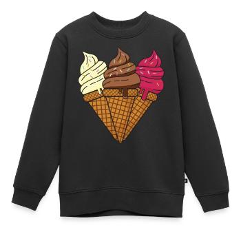 Softeis - Kinder Premium Organic Sweatshirt - Schwarz - Vorne - AI Model Kid Female (0cm)
