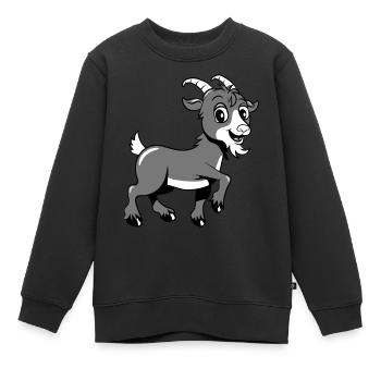 Ziege meckern lächeln - Kinder Premium Organic Sweatshirt - Schwarz - Vorne - AI Model Kid Female (0cm)