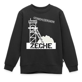 Ruhrpott Zeche - Kinder Premium Organic Sweatshirt - Schwarz - Vorne - AI Model Kid Female (0cm)