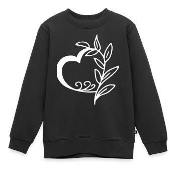Herz Emoji Skizze - Kinder Premium Organic Sweatshirt - Schwarz - Vorne - AI Model Kid Female (0cm)