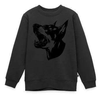CHIEN - Sweat Premium enfant bio - noir - Devant - AI Model Kid Female (0cm)