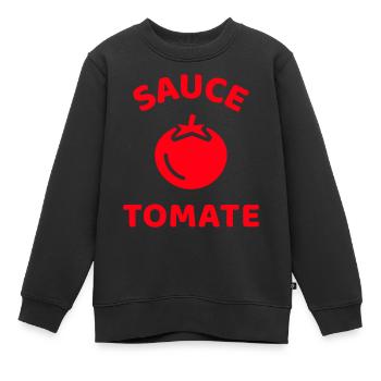Sauce Tomate - Sweat Premium enfant bio - noir - Devant - AI Model Kid Female (0cm)