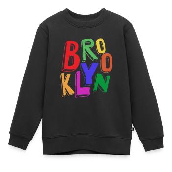 BROOKLYN FARBE - Kinder Premium Organic Sweatshirt - Schwarz - Vorne - AI Model Kid Female (0cm)