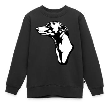 greyhound BACKGROUND - Kinder Premium Organic Sweatshirt - Schwarz - Vorne - AI Model Kid Female (0cm)