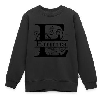Monogramm mit dem Namen Emma - Kinder Premium Organic Sweatshirt - Schwarz - Vorne - AI Model Kid Female (0cm)