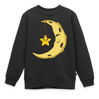 Lune - Sweat Premium enfant bio - noir - Devant - AI Model Kid Female (0cm)