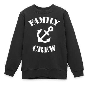Family Crew (Anker / Schiffscrew / Navy) - Kinder Premium Organic Sweatshirt - Schwarz - Vorne - AI Model Kid Female (0cm)