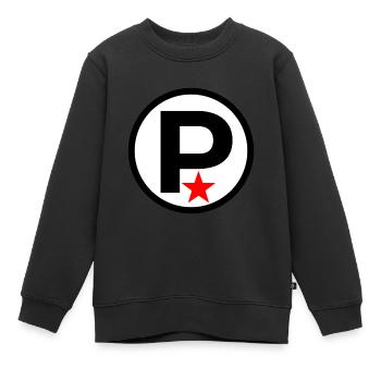 Letter P Typografie - Kinder Premium Organic Sweatshirt - Schwarz - Vorne - AI Model Kid Female (0cm)