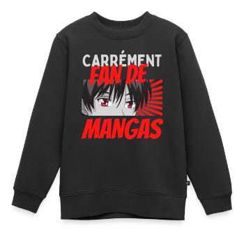 fan de mangas - Sweat Premium enfant bio - noir - Devant - AI Model Kid Female (0cm)