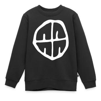 Tambour chaman - Sweat Premium enfant bio - noir - Devant - AI Model Kid Female (0cm)