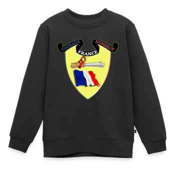 Feuerwehrmann Feuerwehrmann Wimpel von Frankreich Feuerwehrmann Wappen Feuerwehrmann - Kinder Premium Organic Sweatshirt - Schwarz - Vorne - AI Model Kid Female (0cm)