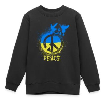 paix, ukraine, paix, drapeau, paix, sourd - Sweat Premium enfant bio - noir - Devant - AI Model Kid Female (0cm)