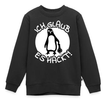 Pinguin Hacker - Kinder Premium Organic Sweatshirt - Schwarz - Vorne - AI Model Kid Female (0cm)