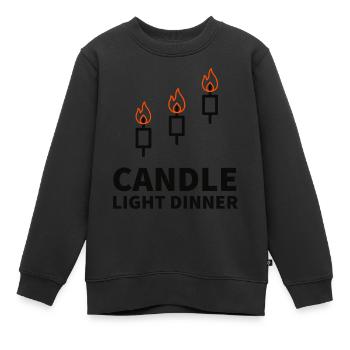 Dîner aux chandelles d’un commerçant - Sweat Premium enfant bio - noir - Devant - AI Model Kid Female (0cm)