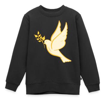Friedenstaube, hand gezeichnet. Friedenssymbol - Kinder Premium Organic Sweatshirt - Schwarz - Vorne - AI Model Kid Female (0cm)