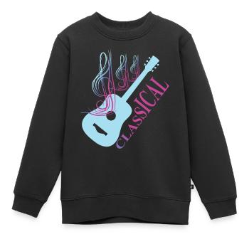 Musique de guitare classique - Sweat Premium enfant bio - noir - Devant - AI Model Kid Female (0cm)