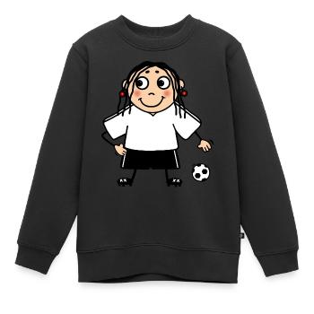 Équipe féminine de football féminin neutre blanc - Sweat Premium enfant bio - noir - Devant - AI Model Kid Female (0cm)