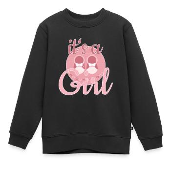 Cadeau Bébé Fille - Sweat Premium enfant bio - noir - Devant - AI Model Kid Female (0cm)