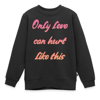 Liebe Spruch - Kinder Premium Organic Sweatshirt - Schwarz - Vorne - AI Model Kid Female (0cm)