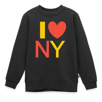 I love NY - Sweat Premium enfant bio - noir - Devant - AI Model Kid Female (0cm)