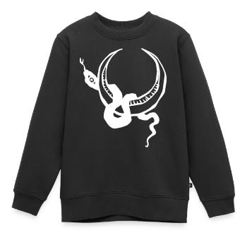 Schlange und Mond Halloween - Kinder Premium Organic Sweatshirt - Schwarz - Vorne - AI Model Kid Female (0cm)