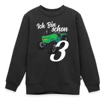 Traktor Kinder Geburtstag 3 Jahre Geschenk - Kinder Premium Organic Sweatshirt - Schwarz - Vorne - AI Model Kid Female (0cm)