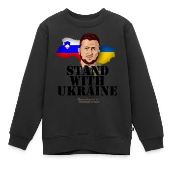 Slowenien Ukraine Selenskyj - Kinder Premium Organic Sweatshirt - Schwarz - Vorne - AI Model Kid Female (0cm)