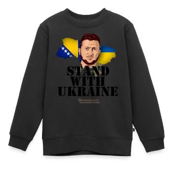 Ukraine Bosnien und Herzegowina - Kinder Premium Organic Sweatshirt - Schwarz - Vorne - AI Model Kid Female (0cm)