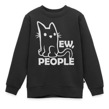 Dire ew people chat - Sweat Premium enfant bio - noir - Devant - AI Model Kid Female (0cm)