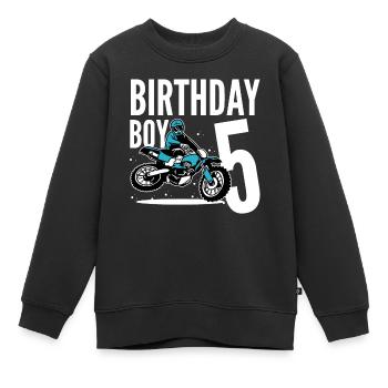 Ich werde 5 Kindergeburtstag Junge Biker Motorrad - Kinder Premium Organic Sweatshirt - Schwarz - Vorne - AI Model Kid Female (0cm)