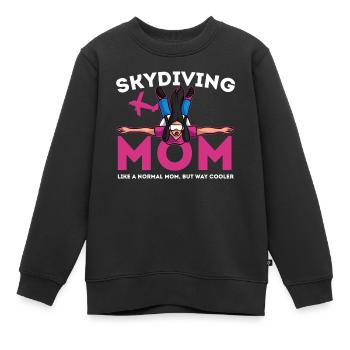 Fallschirmspringen Mama Skydiving Base Jumping - Kinder Premium Organic Sweatshirt - Schwarz - Vorne - AI Model Kid Female (0cm)