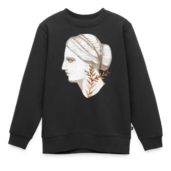 Kopffrau Aquarell Antikes Rom - Kinder Premium Organic Sweatshirt - Schwarz - Vorne - AI Model Kid Female (0cm)