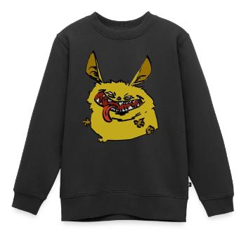 Le petit monstre poilu fou - Sweat Premium enfant bio - noir - Devant - AI Model Kid Female (0cm)