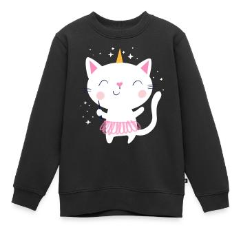 Cat Unicorn Fairy - Kids Premium Organic Sweatshirt - black - Front - AI Model Kid Female (0cm)