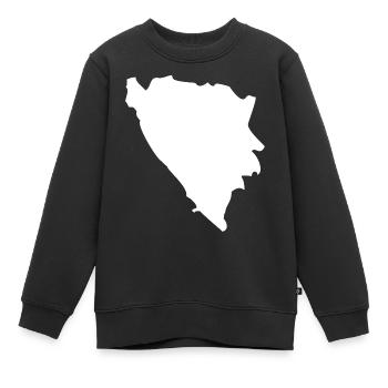 Bosnien und Herzegowina Landkarte Flagge - Kinder Premium Organic Sweatshirt - Schwarz - Vorne - AI Model Kid Female (0cm)