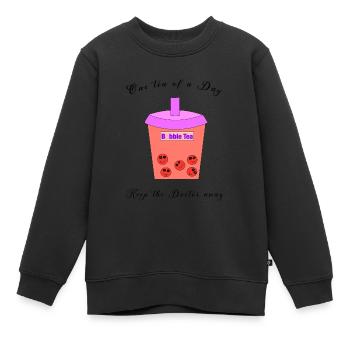 Bulle - Sweat Premium enfant bio - noir - Devant - AI Model Kid Female (0cm)