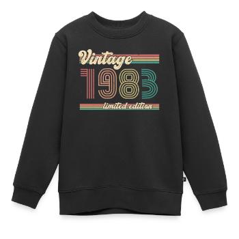 ST 1983 Vintage édition limitée - Sweat Premium enfant bio - noir - Devant - AI Model Kid Female (0cm)