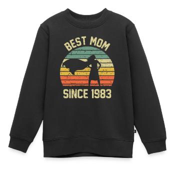 Meilleure maman depuis 1983 - Sweat Premium enfant bio - noir - Devant - AI Model Kid Female (0cm)