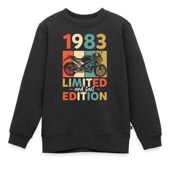 1983 - Edition limitée et rapide - Sweat Premium enfant bio - noir - Devant - AI Model Kid Female (0cm)